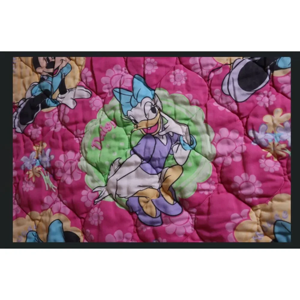 Vintage Disney Minnie Daisy Duck Pink Throw Blanket 54x41 Soft Cozy Girls